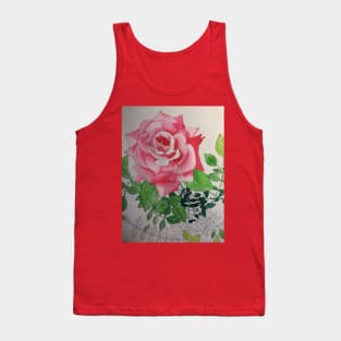 Pink rose watercolor painting Tank Top